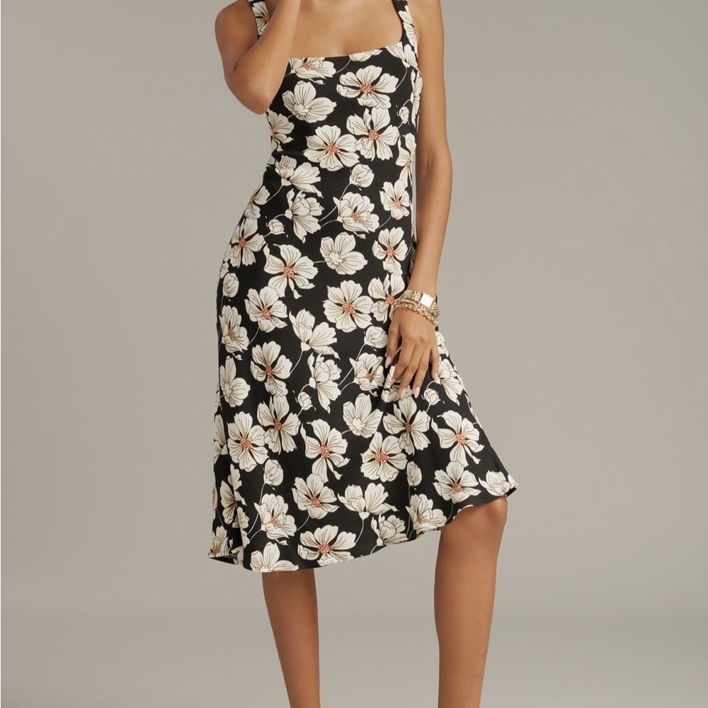 Reformation Iro black Floral Midi Dress